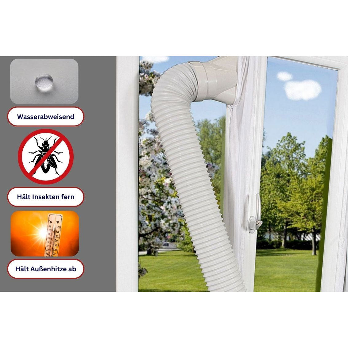 Fenster Abdichtung für Klimageräte - Hot Air Stop Window Kit