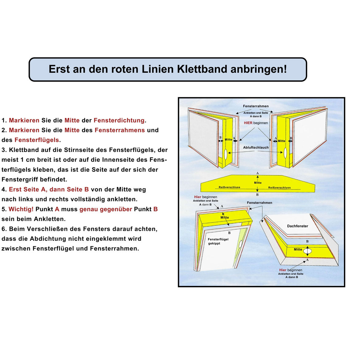 Fenster Abdichtung für Klimageräte - Hot Air Stop Window Kit