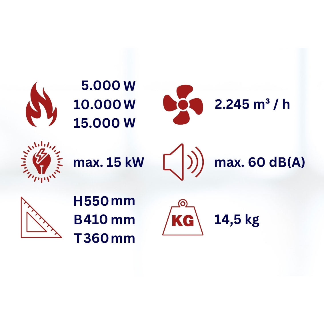 Industrielles Heizgebläse WDH-IFH15 15 kW