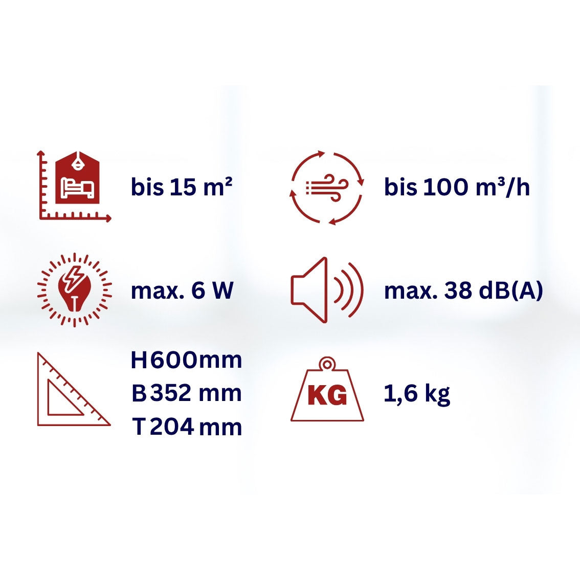 Kleiner Luftreiniger mit UV-C Licht WDH-626L