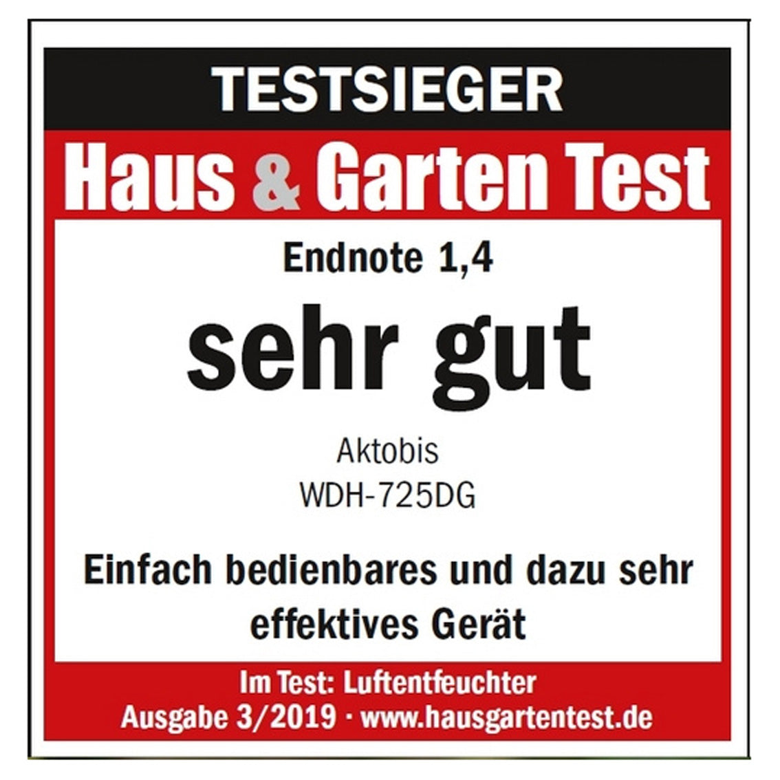 Zuverlässiger Luftentfeuchter für Keller WDH-725DG