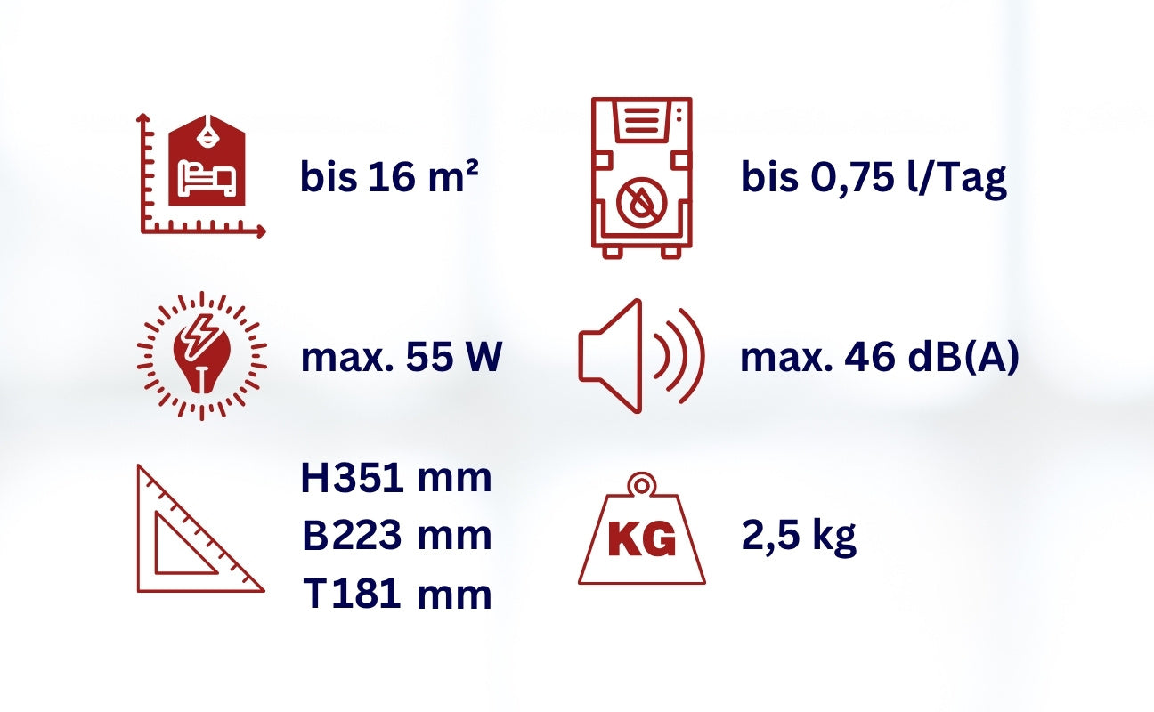 Mini-Luftentfeuchter ohne Kompressor WDH-898MD